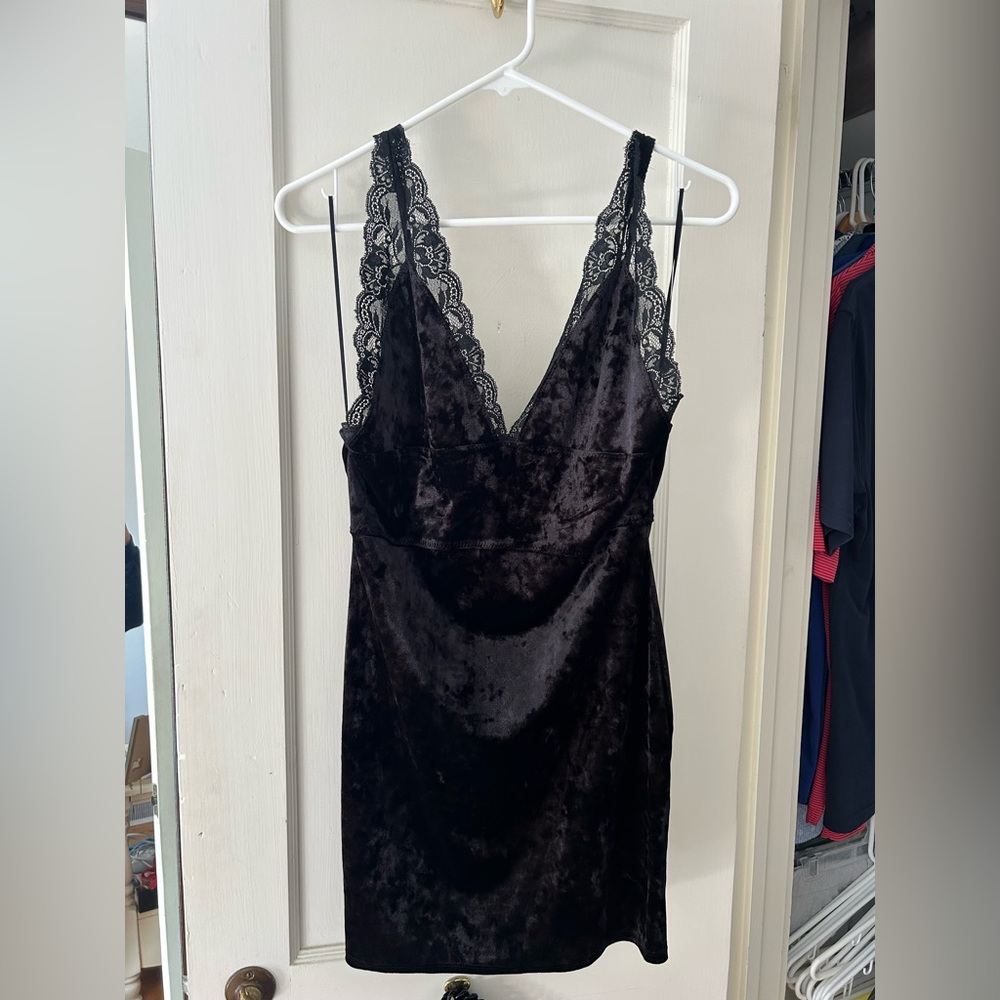 Free People Black Lace Mini Dress
